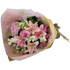 Pink Lily Flowers Bouquet Valentines Day