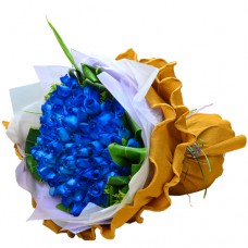 Romantic Forever  99 Blue Color of Roses Bouquet  Valentines Day